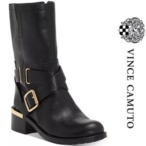 Vince Camuto Wethima Motorcycle Boots in Black